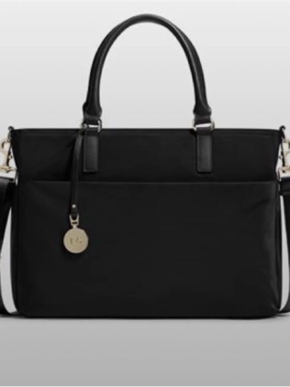 Lo & Sons Brookline Black with gold hardware Laptop Tote